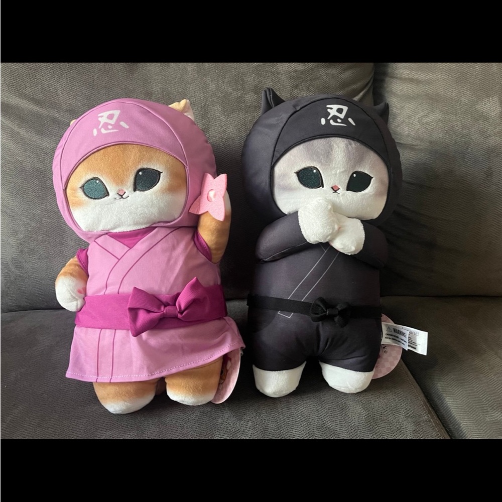 Set of 2 Mofusand Ninja Nyan Cat Big Plush w/Tag Stuffed Toy